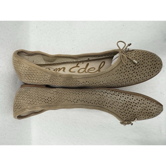 Sam Edelman Felicia 2 Brown Suede Laser Cut Ballet Flats Womens 9.5 - Picture 6 of 8